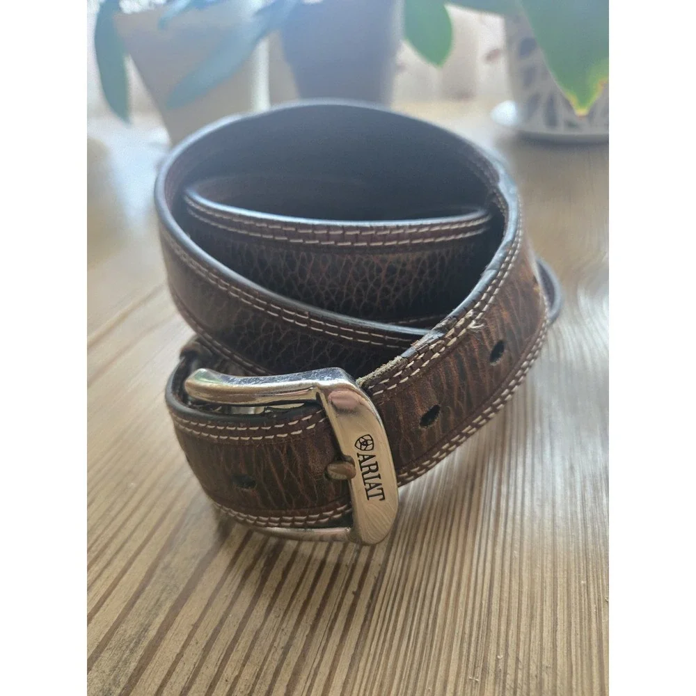 Ariat Diesel Brown Rowdy Leather Belt Strap Size 46 Mens A10004305
